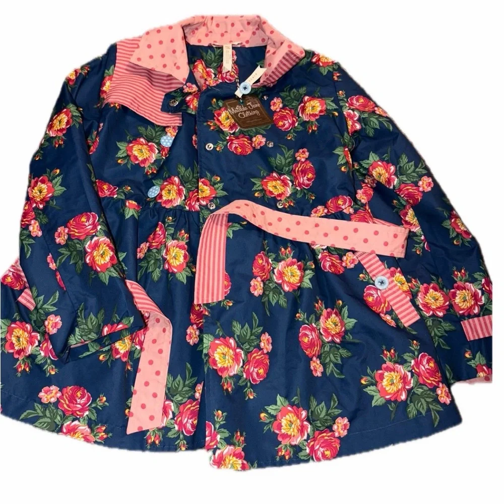 Matilda Jane size 10 rain jacket floral raincoat new